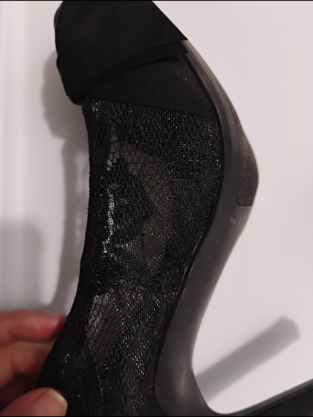LC Lauren Conrad Black Lace Bow Pointed-Toe Pumps - Picture 8 of 9